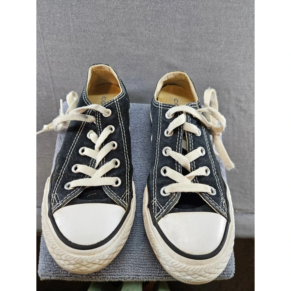 Converse Chuck Taylor All Star Low Top Black Canvas Youth Shoes 3J235 Size 13